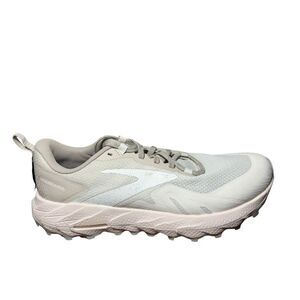NEW Womens BROOKS CASCADIA 17 White Sand Gray MESH Running Shoes AUTHENTIC 8.5